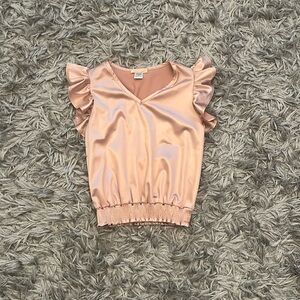 Girls satin silk pink blouse, size 12